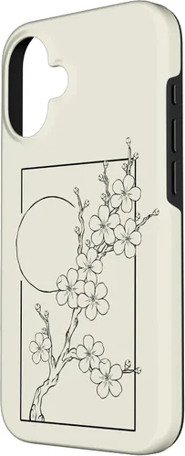 Vista 2 de iPhone 16 Japanese Graphic Cherry Blossom with Sun Case