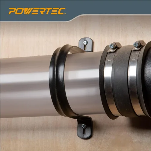 Vista 5 de POWERTEC 70343-P2 - Perchas para manguera de recolección de polvo de 4 pulgadas, tuberías y accesorios de recolección de polvo con tornillos