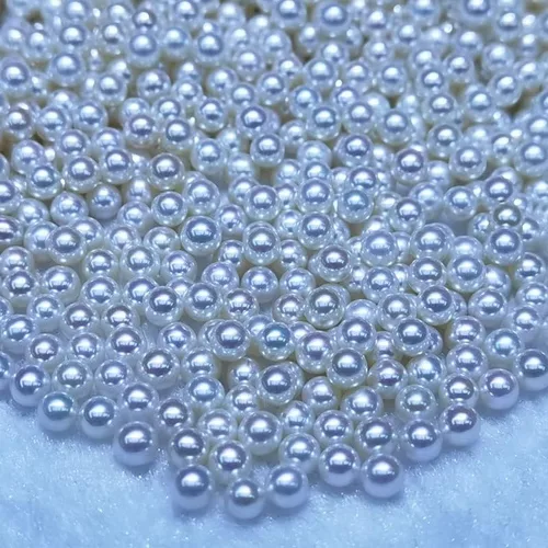 Vista 6 de Aretes pequeños de perlas de plata de ley redondos de 0.118in AAAA blanco perlas de agua dulce, Perla, nácar