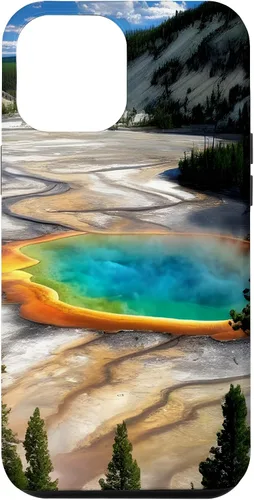 Vista 25 de Funda de vacaciones de verano para iPhone 16 Yellowstone National Park Rainbow geysers