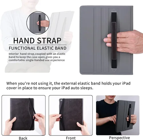 Vista 7 de HFcoupe Funda protectora de soporte multiángulo para iPad de 9ª, 8ª y 7ª generación (2021/2020/2019), funda protectora con soporte multiángulo