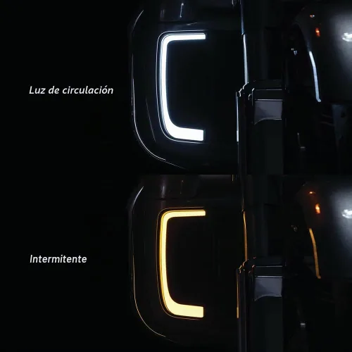Vista 6 de Luces de ventilación Road Glide, intermitentes, circulación diurna, luces laterales para motocicletas 2015-2020 (negro)