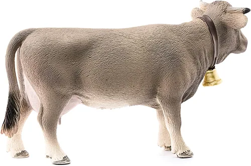 Vista 3 de Schleich Farm World - Figura de vaca Braunvieh - Juguete de animal de granja altamente detallado y duradero, juego divertido y educativo para niños