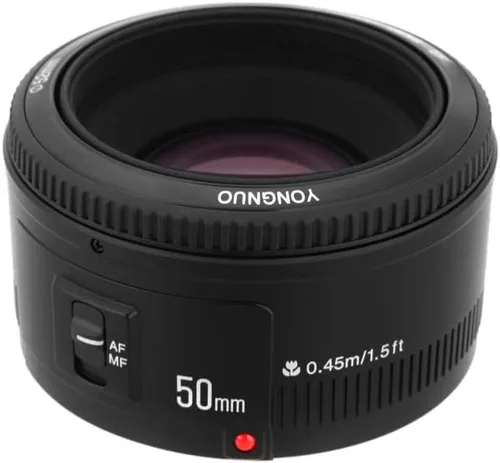 Vista 2 de YONGNUO YN50mm F1.8 Lente Prime Estándar Gran Apertura Lente de Enfoque Automático Compatible con Canon EF Mount Rebel DSLR Cámara