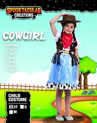 Vista 6 de Spooktacular Creations Blue Cowgirl Costume, Cute Cowgirl Outfits for Girls Halloween Theme Party and Role Play