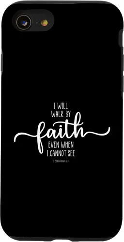 Vista 18 de iPhone 16 I Will Walk By Faith, God Jesus Christian Bible Inspiration Case