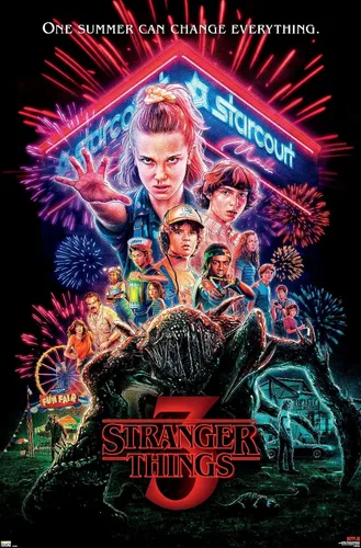 Vista 21 de Trends International Netflix Stranger Things: Season 3 - Póster de pared de una hoja, 14.725 x 22.375 pulgadas, versión enmarcada de madera