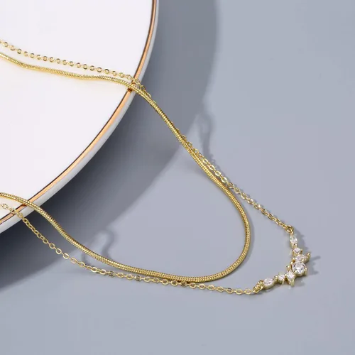 Vista 21 de Collares en capas para mujer, chapados en plata, delicada cuerda torcida de serpiente, delicado collar en capas, gargantilla de diferentes