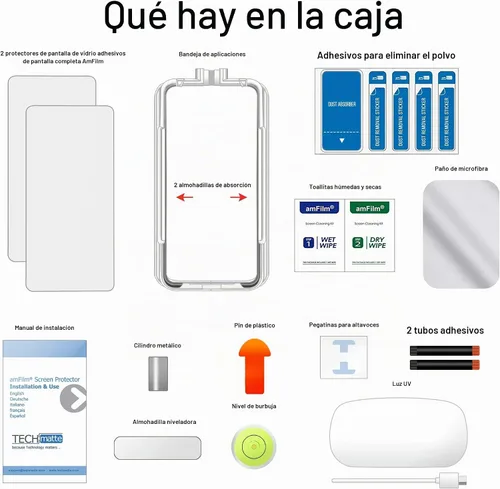 Vista 8 de amFilm Protector de pantalla Ultra Glass para Galaxy S10 Plus, vidrio templado, paquete de 2