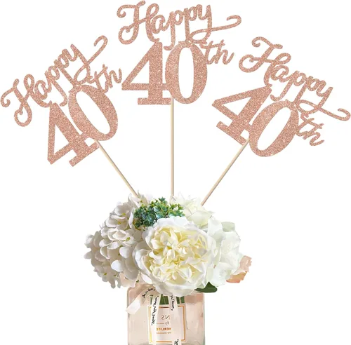 Vista 15 de Rsstarxi Paquete de 12 palitos de centro de mesa de cumpleaños número 50 para decoración de mesa de cumpleaños 50 para hombre, decoración de mesa