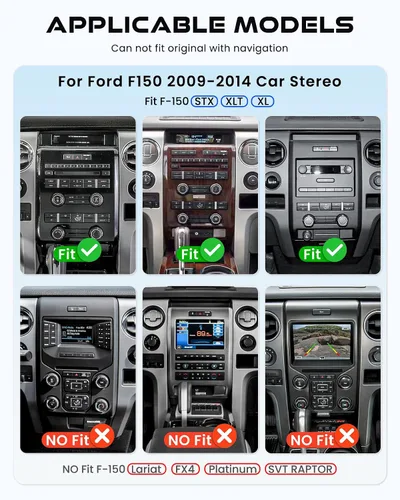 Vista 2 de para Ford F150 2009-2014 4+64 Android 13 Radio de Coche, Estéreo de Coche con Pantalla Táctil IPS de 9 Pulgadas con Carplay/Android Auto