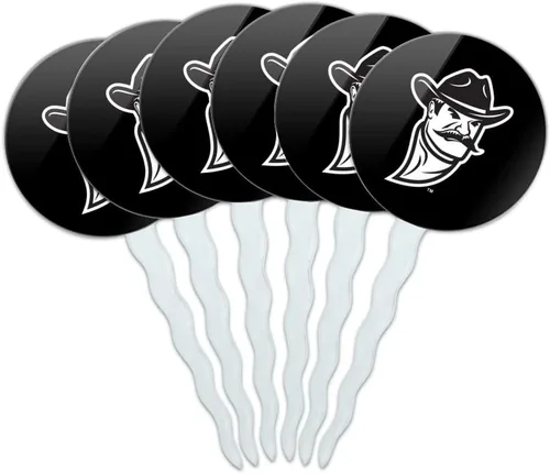 Vista 256 de Abilene Christian - Juego de 6 palillos para cupcakes con logotipo secundario