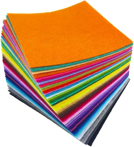 Vista 13 de flic-flac 44 hojas de tela de fieltro de colores surtidos de 6 x 6 pulgadas (5.9 x 5.9 in), diseño de retazos, costura de bricolaje, manualidades