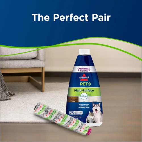Vista 4 de BISSELL Rollo de cepillo para mascotas multisuperficie CrossWave sin enredos, nueva pieza 2460 del OEM