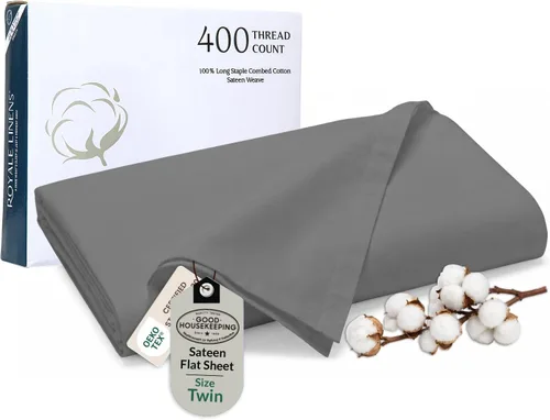 Vista 42 de Royale Linens Sábana encimera de 300 hilos de 100 % algodón peinado de fibras largas, súper suave, sábana encimera de tamaño individual se vende por