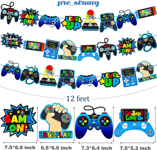 Vista 3 de 3 unidades de controlador de videojuegos, decoración de fiesta de video, decoración de cumpleaños para niños y niños, suministros de fiesta