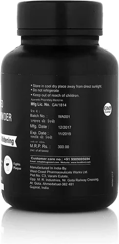 Vista 3 de Metrol Polvo de carbón activado HealthVit para blanquear los dientes naturales - 0.71 oz
