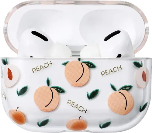Vista 12 de AKABEILA Funda compatible con Apple Airpods Pro para mujer, transparente con diseños, policarbonato duro, a prueba de golpes [LED frontal visible]