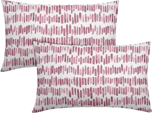 Vista 31 de Juego de 2 fundas de almohada de rayas negras para exteriores, 16 x 16 pulgadas, diseño geométrico de rayas abstractas, algodón y lino, cuadradas