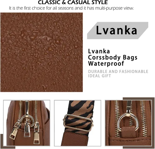 Vista 5 de Lvanka Bolsos cruzados para mujer cartera de mano, bolso de hombro con correa ajustable
