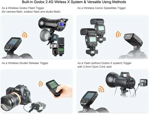 Vista 5 de Godox Xpro-C 2.4G X System TTL Transmisor de disparador de flash inalámbrico y 2 receptores controladores X1R-C compatibles con Canon Flash..