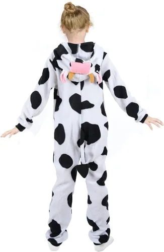 Vista 6 de Disfraz de vaca para niños mameluco unisex de una pieza para niños y niñas talla 9-10T