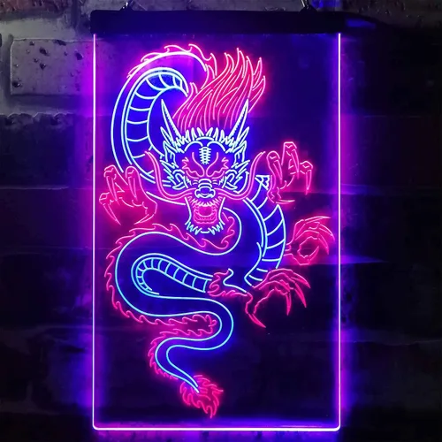 Vista 2 de Cartel de neón ADVPRO LED con dragón chino, letrero de neón LED de color dual st6-i3225