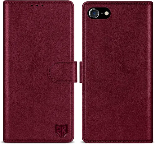 Vista 9 de ZZXX Funda tipo cartera para iPhone 7 Plus/iPhone 8 Plus con bloqueo RFID, ranura para tarjetas, función atril, cierre magnético, funda protectora
