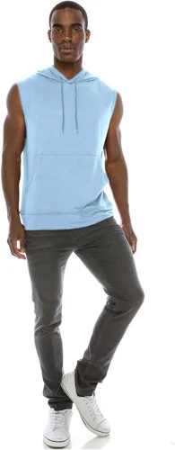 Vista 5 de JC DISTRO USA-made Mens Active Lightweight Soft Fabric Sleeveless Hoodie