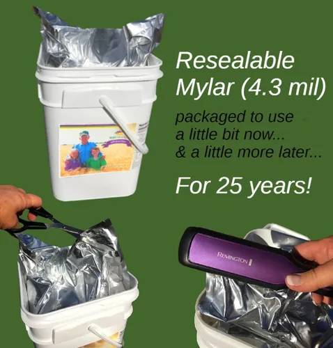 Vista 6 de WHEATLAND™ Bayas de trigo orgánico rojo duro • Cubo de 20 lb, sellado en Mylar • Almacenamiento de alimentos de emergencia • Cultivado por
