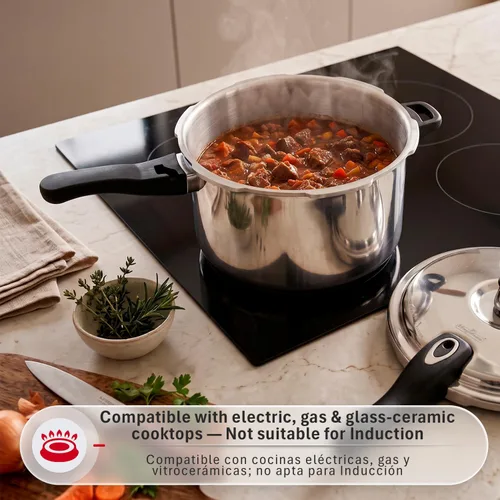 Vista 4 de MAGEFESA Avant - Olla a presión de aluminio de 6.2 cuartos de galón, compatible con estufas de gas, eléctricas y cerámicas, olla a presión