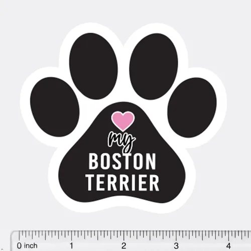 Vista 4 de Love My Boston Terrier - Imán para nevera, casillero para automóvil