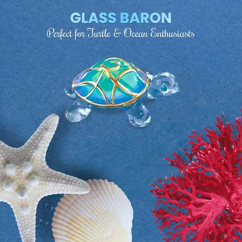 Vista 6 de Glass Baron Figura de cristal Tiffany la tortuga