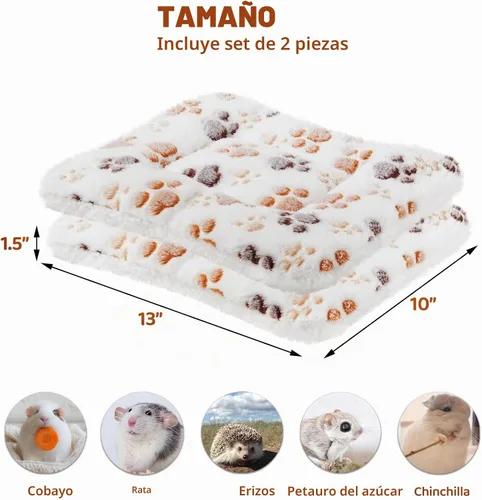 Vista 4 de Amakunft Tapete de cama lavable de conejillo de indias, 2 piezas, almohadilla de invierno de conejo para interiores, colchones cálidos de cama