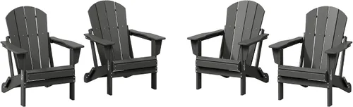 Vista 22 de WestinTrends Malibu Outdoor Patio HDPE Silla plegable de polietileno Negro