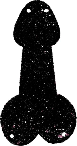 Vista 3 de Decoración de pancarta de pene con purpurina para despedida de soltera (negro)