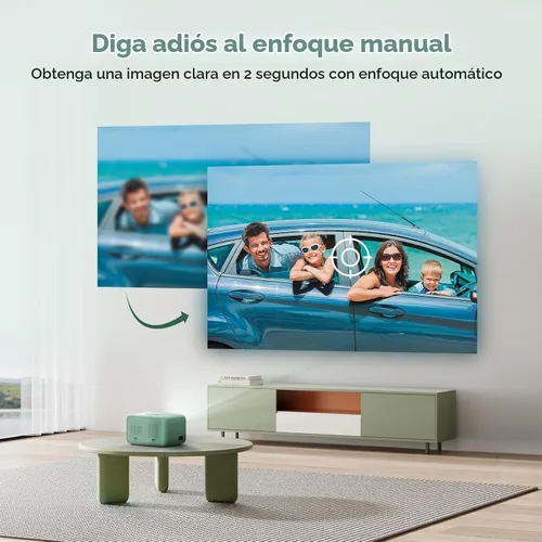 Vista 2 de Proyector nativo de 1080P con WiFi y Bluetooth, proyector de películas con enfoque automático, compatible con teléfono/TV