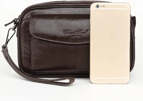 Vista 8 de KPYWZER Bolso de mano de cuero para hombre