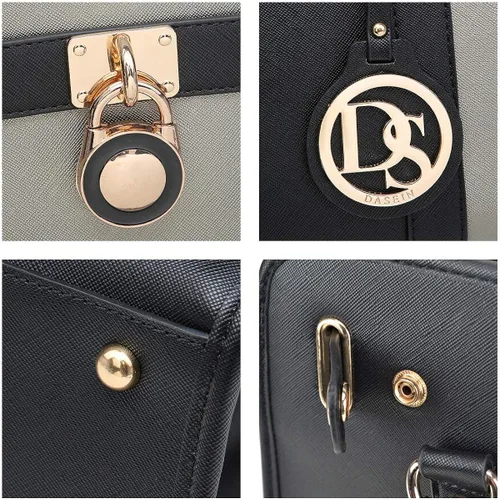 Vista 6 de Dasein Bolsos de mano para mujer, monederos, bolsas de hombro con asa superior, bolso de trabajo, 2 piezas