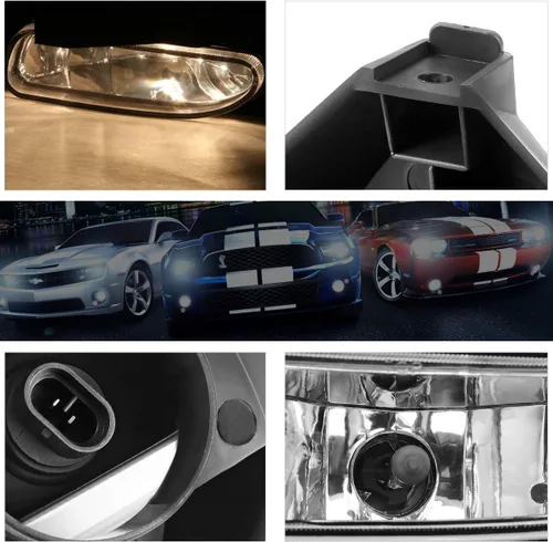 Vista 4 de Luces antiniebla para parachoques delantero compatibles con Ford Mustang GT 99-04, lente transparente
