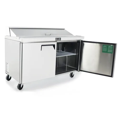 Vista 4 de Atosa USA MSF8303GR Two-Section Sandwich/Salad Top Refrigerator, Stainless Steel, 17.2 Cu. Ft, 115v, 60.2, Silver