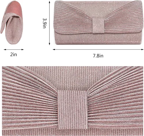 Vista 6 de Naimo - Deslumbrante bolsa pequeña de solapa, con cadena desmontable para eventos nocturnos.