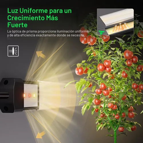 Vista 3 de VIVOSUN Lumaray - Barras de luz LED de crecimiento de 16 pulgadas (4 bares), iluminación lateral de espectro completo con 60% de luz roja de hasta