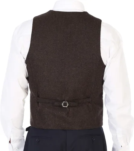 Vista 12 de Gioberti Chaleco de tweed formal de 6 botones para hombres