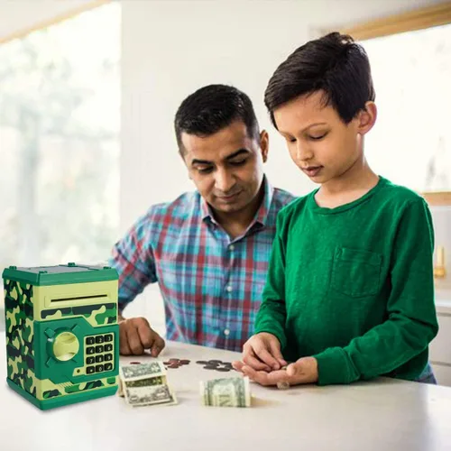 Vista 6 de 3 huchas electrónicas para niños, 3 unidades, gran juguete de regalo para niños y niñas, caja de ahorro de dinero con contraseña, regalo perfecto