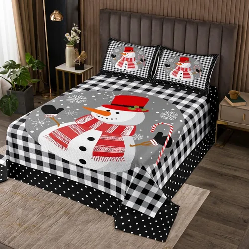Vista 33 de Manfei Juego de colcha de Navidad para niños, tamaño individual, diseño de pinos de dibujos animados, decoración de habitación de niños y adultos