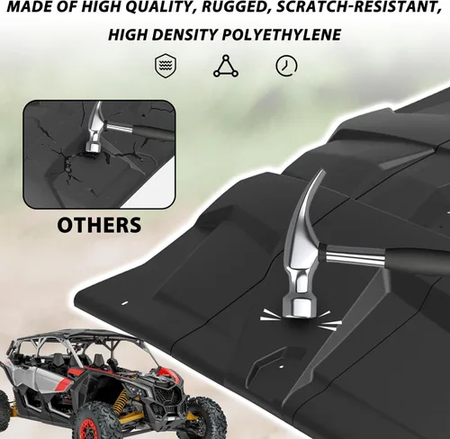 Vista 2 de SAUTVS Cubierta rígida para techo deportivo Can-Am Maverick X3, 4 piezas combinadas de techo duro para accesorios Can Am Maverick X3 MAX 2017-2025