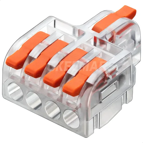 Vista 11 de 10 mini conectores de cable eléctrico, empalme de bricolaje en bloques de terminales de conector rápido de 4/6/8/9/10 vías (1 en 3 salidas, PC)