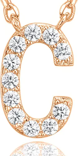 Vista 67 de PAVOI 14K White Gold Plated Cubic Zirconia Initial Necklace Letter Dainty Necklaces for Women