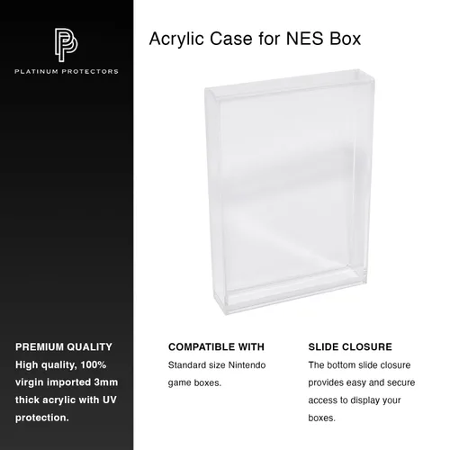 Vista 3 de Platinum Protectors Acrylic Display Case for Nintendo NES Game Boxes Premium UV Protection